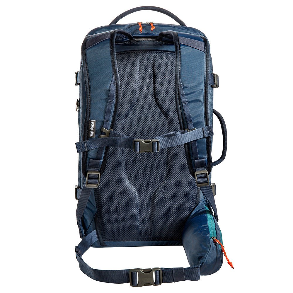 Tatonka Traveller Carry-On Backpack 35L Tatonka Traveller 35L carry-on backpack in dark grey with padded shoulder straps, multiple zip compartments and compression straps.