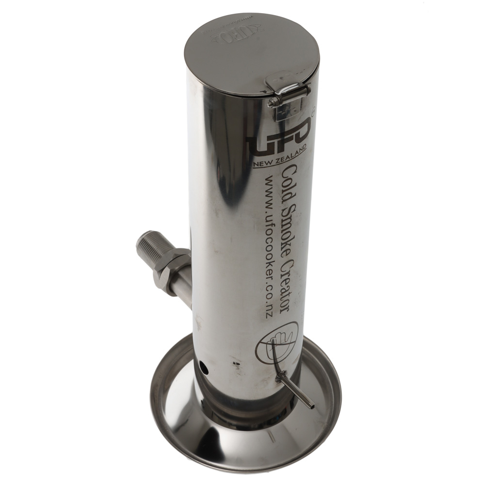 UFO Cold Smoke Creator UFO Cold Smoke Creator stainless steel smoke generator designed for cold smoking meat, fish, cheese and other foods in smokers, barbecues and outdoor cooking setups