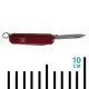Victorinox Escort Multi-Tool Pocket Knife 58mm Red Victorinox Escort multi-tool pocket knife featuring a compact 58mm red handle and classic Swiss Army Knife design. This lightweight keychain-sized tool includes a small stainless steel blade, nail file with screwdriver tip, key ring, tweezers, and toothpi