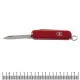 Victorinox Escort Multi-Tool Pocket Knife 58mm Red Victorinox Escort multi-tool pocket knife featuring a compact 58mm red handle and classic Swiss Army Knife design. This lightweight keychain-sized tool includes a small stainless steel blade, nail file with screwdriver tip, key ring, tweezers, and toothpi