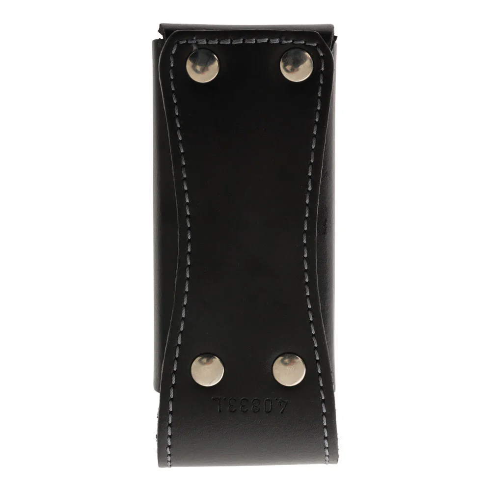 Victorinox leather belt pouch crafted from premium black leather and designed to securely carry Swiss Army Knives and multi-tools up to 94mm in length. Featuring durable construction, reinforced stitching, a protective flap closure, and an integrated belt