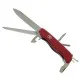 Victorinox Trailmaster Swiss Army Knife featuring a durable 111mm red handle and locking stainless steel blade designed for outdoor and utility tasks. This Swiss-made multi-tool includes a large blade, wood saw, can opener, bottle opener, flathead screwdr