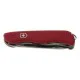 Victorinox Trailmaster Swiss Army Knife featuring a durable 111mm red handle and locking stainless steel blade designed for outdoor and utility tasks. This Swiss-made multi-tool includes a large blade, wood saw, can opener, bottle opener, flathead screwdr