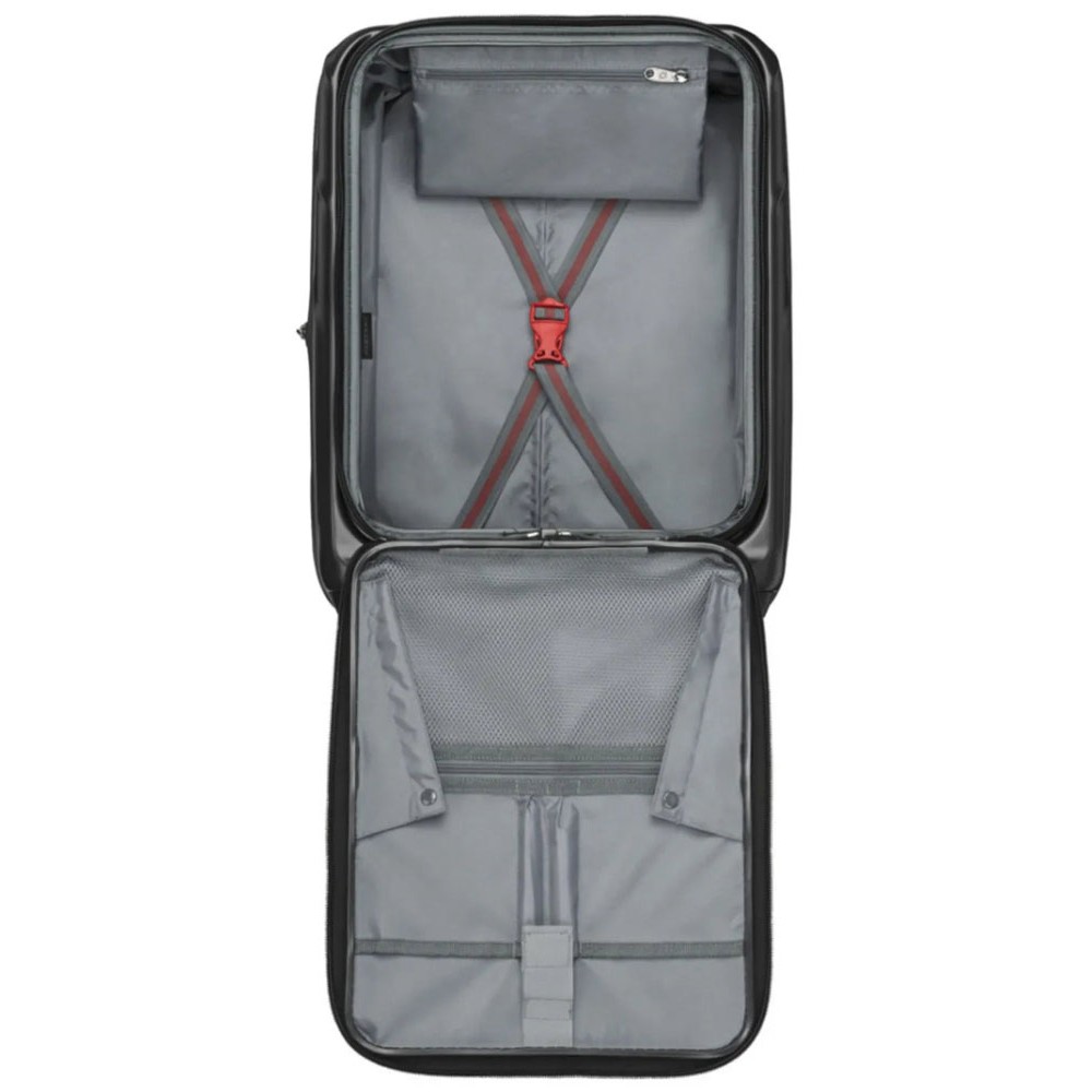 Amplix 2-Piece Luggage Set – Carry-On & Medium Black Amplix 2-piece black hardshell luggage set featuring a carry-on and medium spinner suitcase with front-opening compartments, telescopic handles, 360-degree spinner wheels, and durable hard-shell construction.