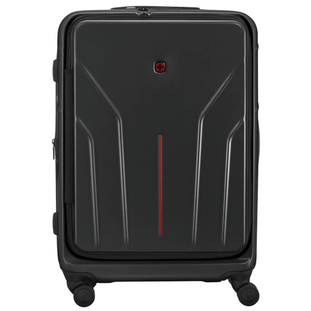 Amplix 2-Piece Luggage Set – Carry-On & Medium Black Amplix 2-piece black hardshell luggage set featuring a carry-on and medium spinner suitcase with front-opening compartments, telescopic handles, 360-degree spinner wheels, and durable hard-shell construction.