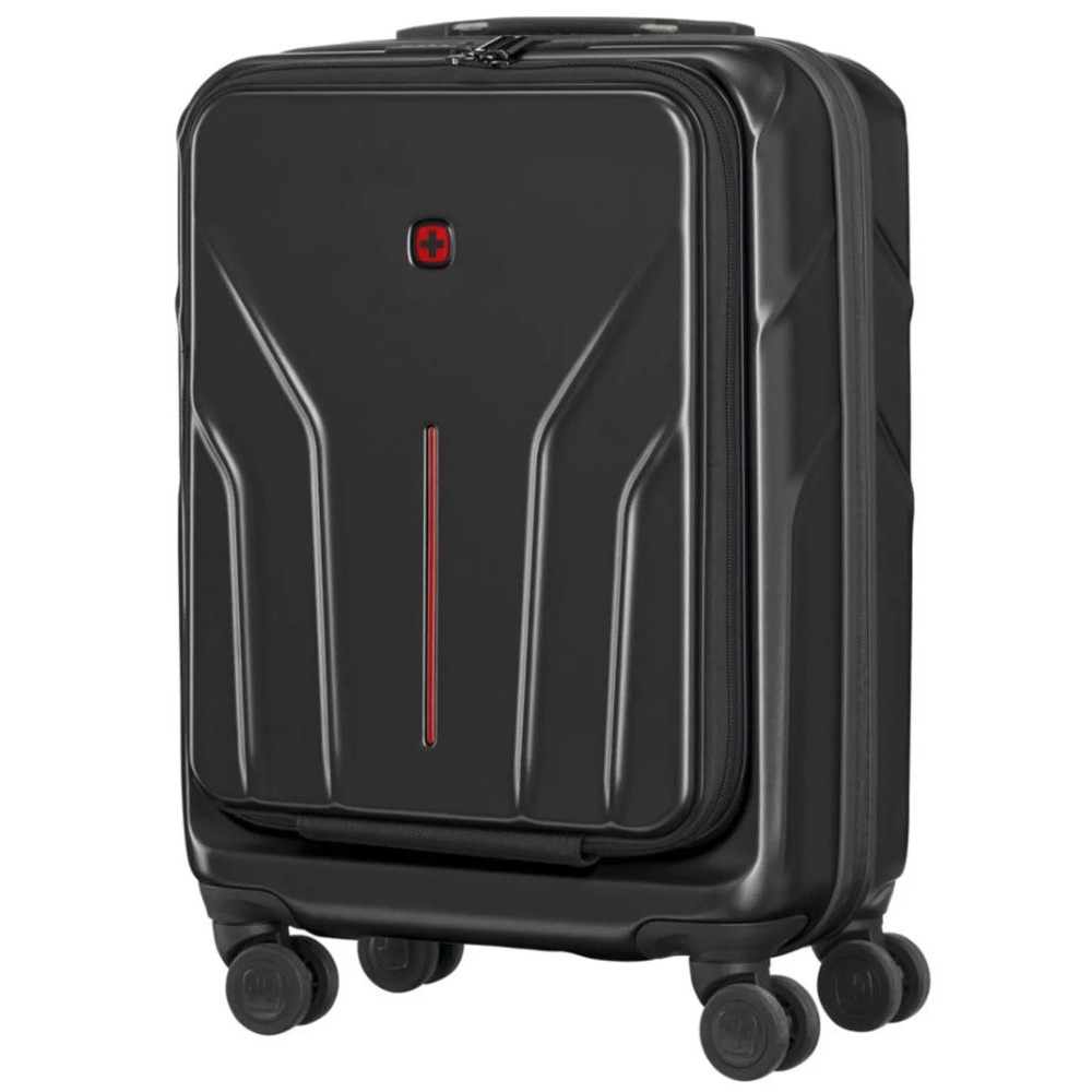 Amplix 2-Piece Luggage Set – Carry-On & Medium Black Amplix 2-piece black hardshell luggage set featuring a carry-on and medium spinner suitcase with front-opening compartments, telescopic handles, 360-degree spinner wheels, and durable hard-shell construction.