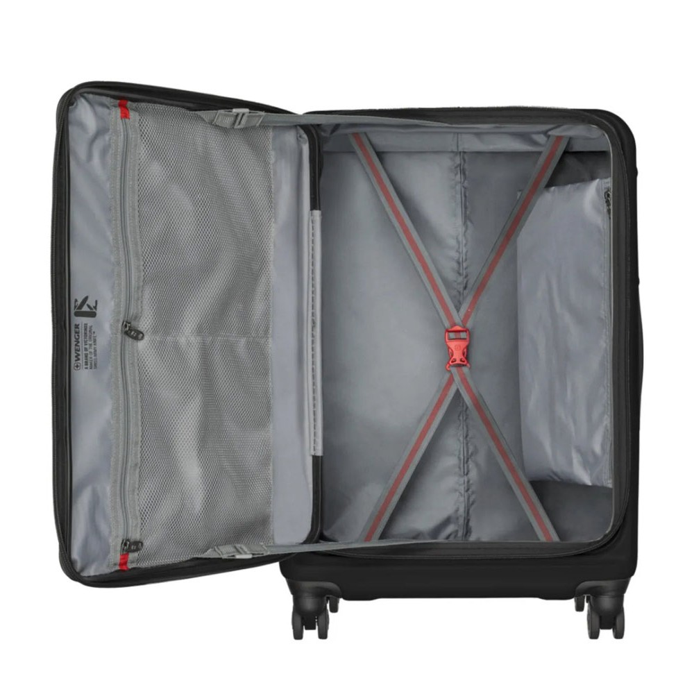Amplix 2-Piece Luggage Set – Carry-On & Medium Black Amplix 2-piece black hardshell luggage set featuring a carry-on and medium spinner suitcase with front-opening compartments, telescopic handles, 360-degree spinner wheels, and durable hard-shell construction.
