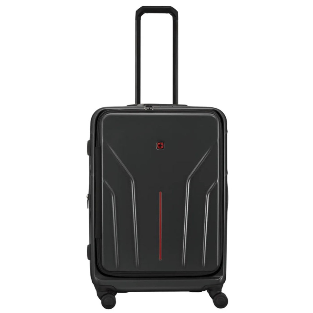 Amplix 2-Piece Luggage Set – Carry-On & Medium Black Amplix 2-piece black hardshell luggage set featuring a carry-on and medium spinner suitcase with front-opening compartments, telescopic handles, 360-degree spinner wheels, and durable hard-shell construction.