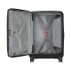 Wenger Amplix Hardside Medium Suitcase – Black Wenger Amplix black hardside medium suitcase with a front-opening compartment, 360-degree spinner wheels, telescopic handle, and durable hard-shell construction for business and leisure travel.