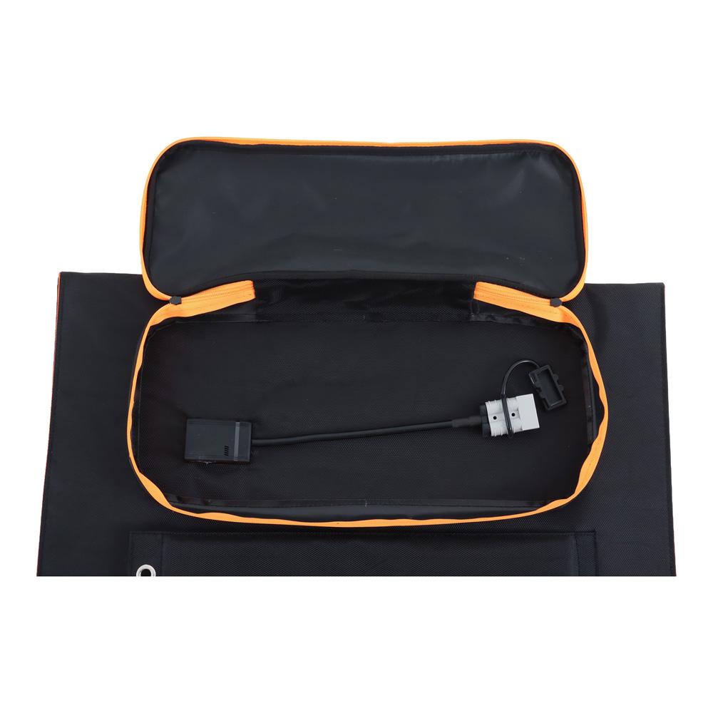 Wildtrak 160W A-grade folding solar blanket with ETFE coating, solar controller, battery cables and carry bag designed for camping, caravanning, portable energy and off-grid solar charging systems