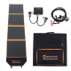 Wildtrak 240W folding solar blanket with ETFE coating, solar controller, connection cables and carry bag designed for camping, caravanning, portable power and off-grid solar charging systems