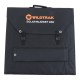 Wildtrak 240W folding solar blanket with ETFE coating, solar controller, connection cables and carry bag designed for camping, caravanning, portable power and off-grid solar charging systems