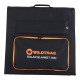 Wildtrak 300W A-grade folding solar blanket with durable ETFE coating and portable fold-out design for camping, caravanning, off-grid power and outdoor solar charging applications