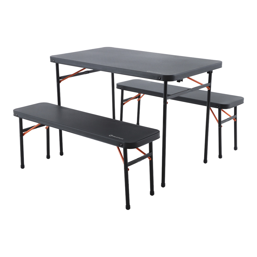 Wildtrak foldaway picnic table and bench set with compact folding design and durable tabletop for camping, outdoor dining, picnics and family gatherings