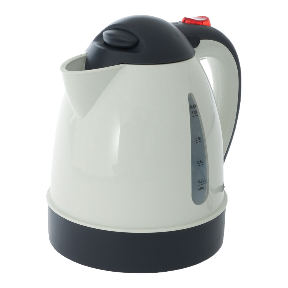 Wildtrak Portable 12V Kettle 1L Wildtrak portable 1L 12V electric kettle with compact cordless design and water level indicator for camping, caravanning, road trips and travel use