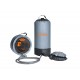 Wildtrak 15L portable camping shower with foot pump, hose, shower head and compact carry bag designed for camping, beach trips, outdoor cleaning and off-grid showering