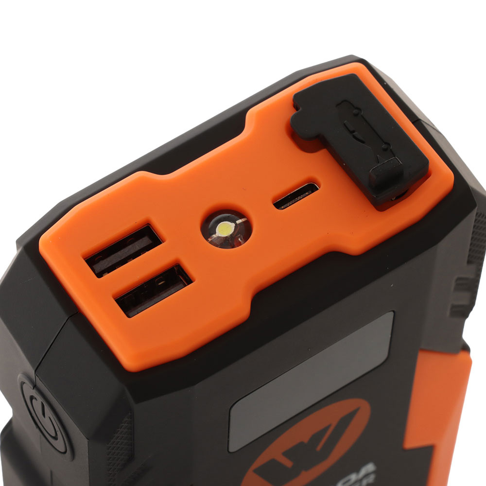 Wildtrak S1000A Portable Jump Starter Power Bank 12V 12800mAh Wildtrak S1000A portable 12V jump starter and 12800mAh power bank with compact rugged design and digital display for emergency vehicle starting and portable device charging