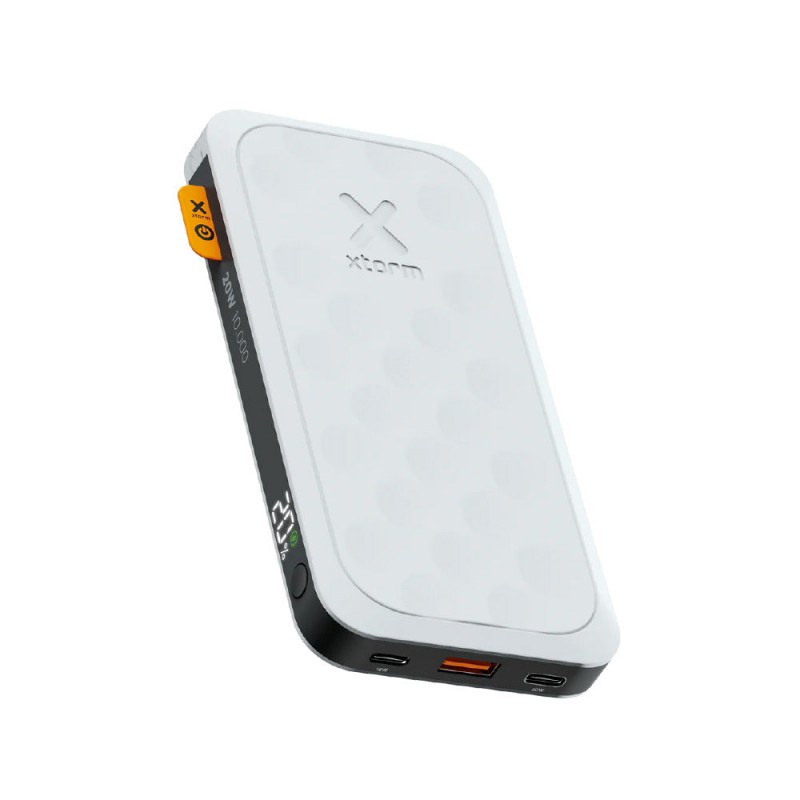 Xtorm Fuel Series 5 power bank with 10,000mAh battery capacity, 20W fast charging, USB-C Power Delivery and compact portable design for charging smartphones, earbuds and other devices during travel, commuting and everyday use.