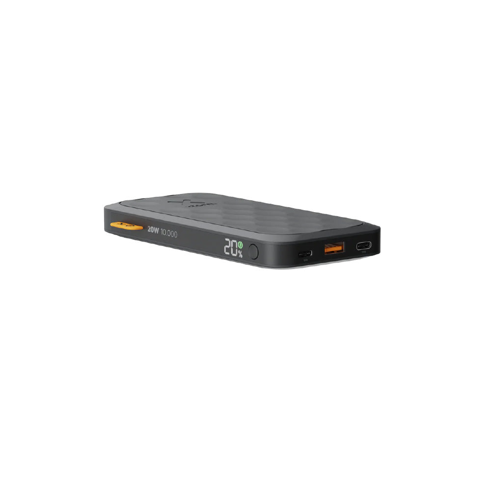 Xtorm Fuel Series 5 power bank with 10,000mAh battery capacity, 20W fast charging, USB-C Power Delivery and compact portable design for charging smartphones, earbuds and other devices during travel, commuting and everyday use.