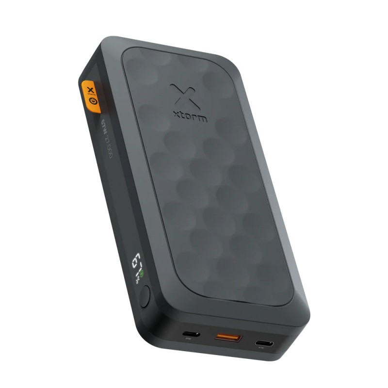 Xtorm Fuel Series 5 power bank with 27,000mAh battery capacity, 67W fast charging, USB-C Power Delivery ports and digital battery display for charging laptops, tablets, smartphones and other devices while travelling or working remotely.