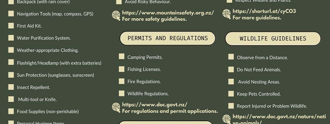 New Zealand Camping Checklist Brochure