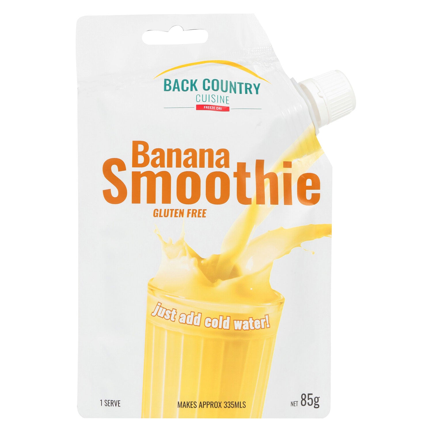Back Country Cuisine Banana Smoothie Gluten Free Freeze Dried Drink Back Country Cuisine Banana Smoothie gluten free freeze dried drink pouch 85g just add cold water camping and hiking beverage