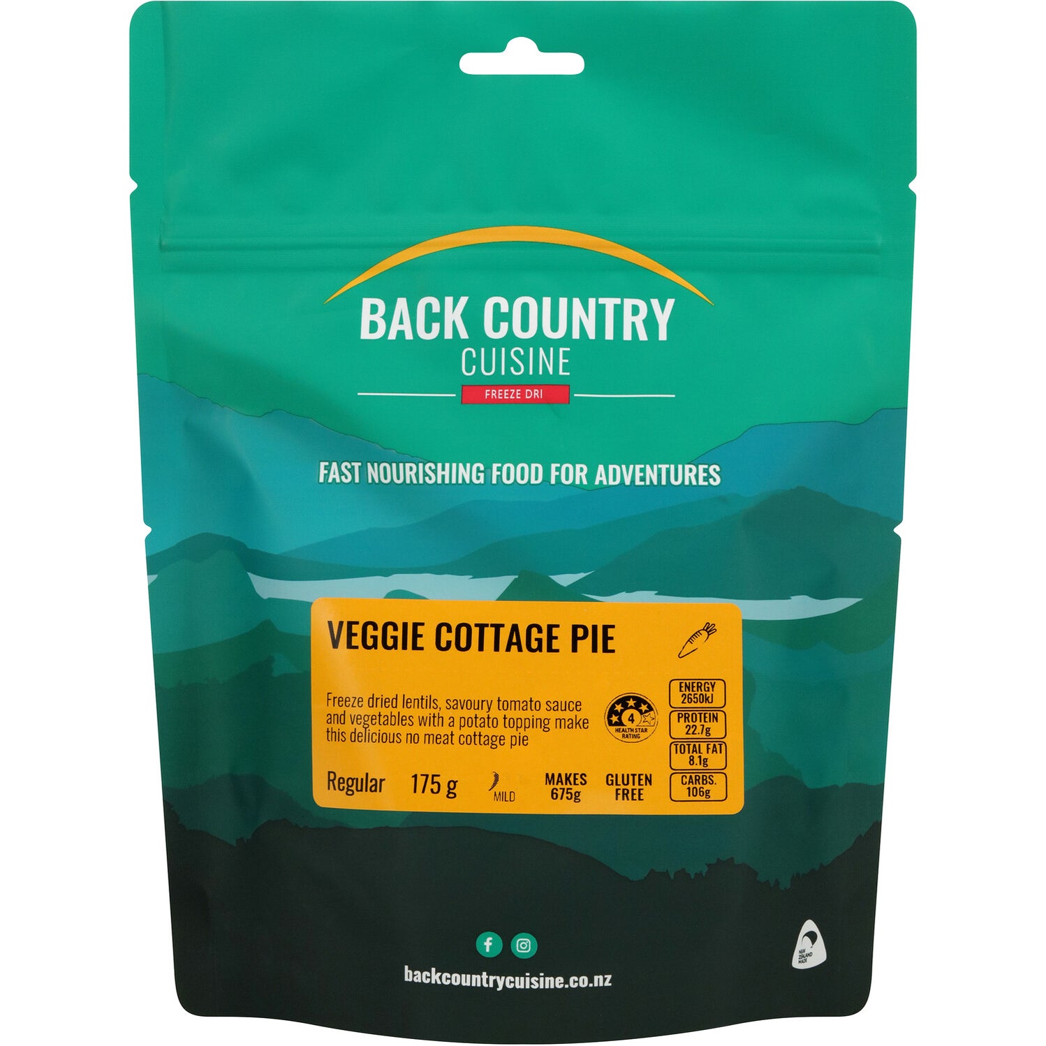 small serving of Back Country Cuisine Veggie Cottage Pie