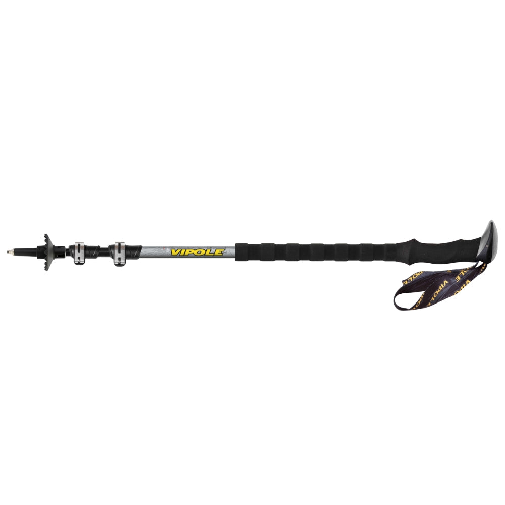 Vipole Creek trekking pole with extended foam grip, ergonomic handle, adjustable shaft, and wrist strap for hiking and trekking