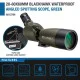 Waterproof 20-60x60 angled spotting scope with green armored body and zoom eyepiece, ideal for birdwatching, target shooting, wildlife observation, and long-range outdoor viewing.