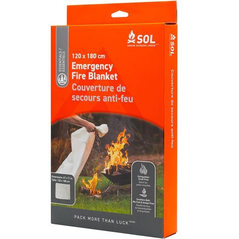 SOL Fire Blanket Unfolded – Full Size Flame Retardant Blanket Unfolded SOL Emergency Fire Blanket – 120x180cm Fire Safety Blanket NZ