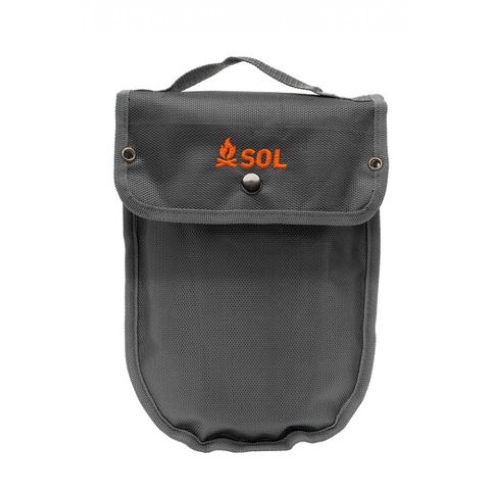 sol-packable-field-shovel-in-hand SOL Packable Field Shovel shown in use with ergonomic grip handle and compact size