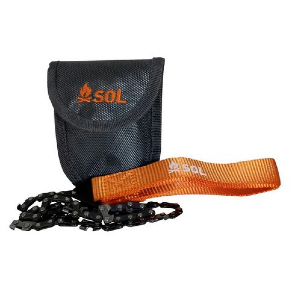 sol-pocket-chain-saw-kit SOL Pocket Chain Saw with orange webbing handles and compact carry pouch