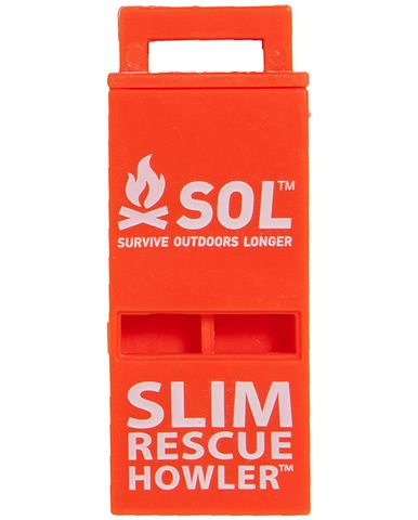 SOL Rescue Howler Whistle 2 Pack in retail packaging with 100 dB rating