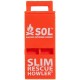 Close-up of SOL Slim Rescue Howler Whistle in high-visibility orange
