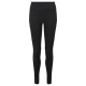 Black full-length women's technical tights with clean front design and streamlined fit for active mountain use