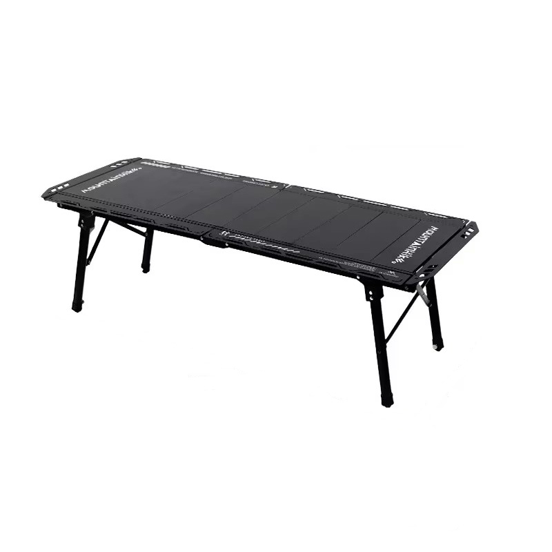 Foldable black aluminum Mountainhiker IGT tactical table with five-unit layout.