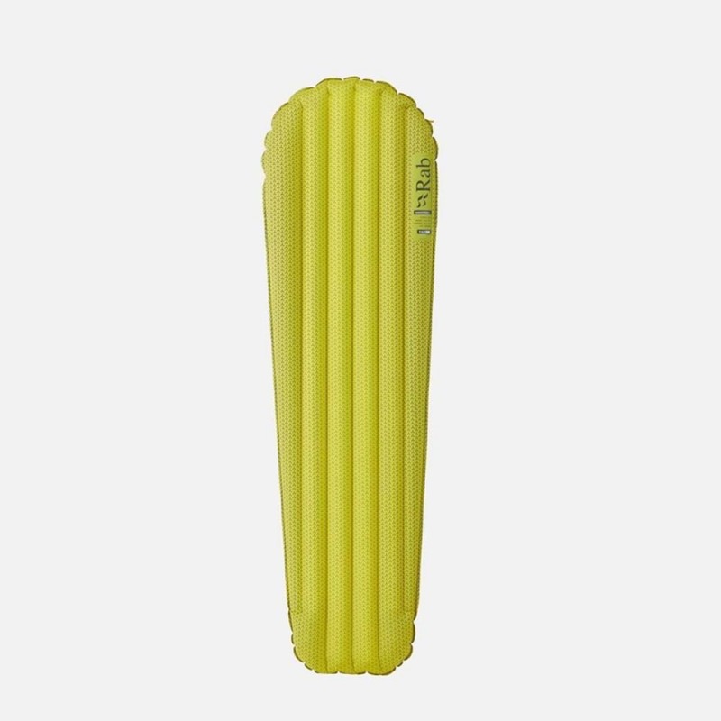 Top view of Rab Ionosphere 5 sleeping mat in Zest colour