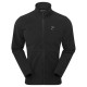Sprayway Calver men’s fleece jacket in black, full front zip design with high collar on white background.