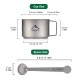 WIDESEA Titanium Cup and Spoon Dimensions Detailed dimensions of WIDESEA titanium coffee cup and spoon with capacity of 150ml