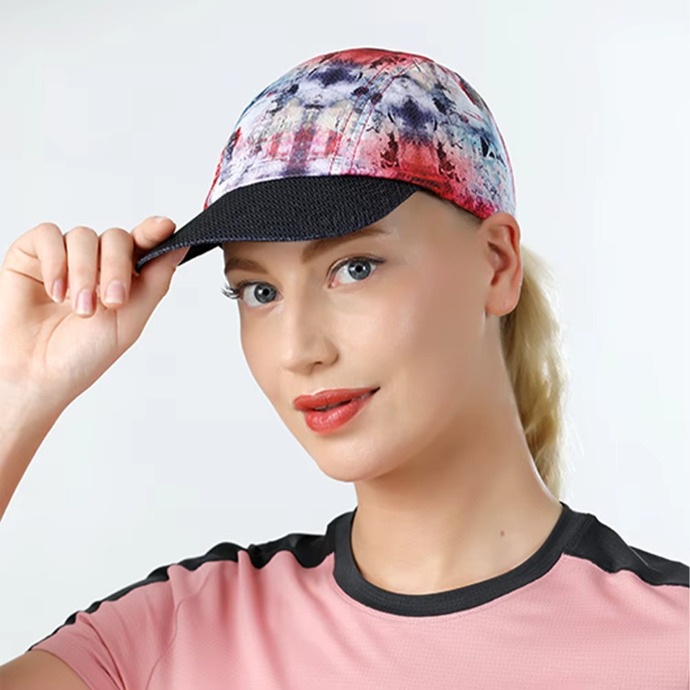 Colorful Quick-Dry Sports Cap with Curved Brim and Elastic Back Closure