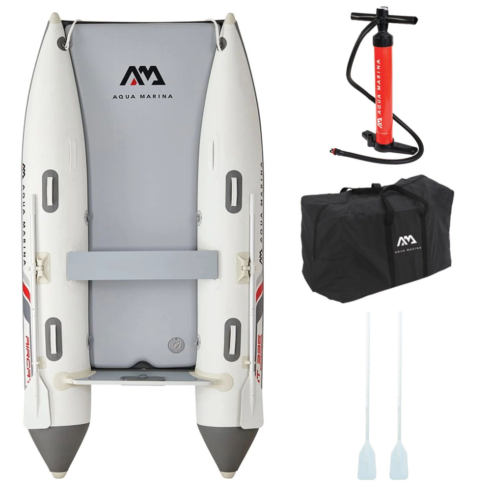Aqua Marina Aircat 11ft inflatable catamaran with pump carry bag and paddles included for 5 person capacity