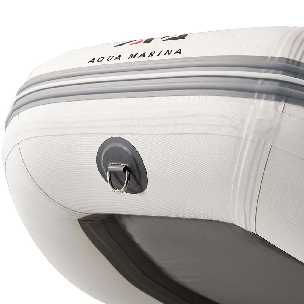 Aqua Marina Deluxe 298 Inflatable Speed Boat Kit with Pump and Oars Aqua Marina Deluxe 298 inflatable speed boat with carry bag paddles seat and pump included for portable boating