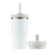 insulated smoothie tumbler with a reusable straw and interchangeable lid, designed to keep cold drinks chilled and easy to enjoy on the go.