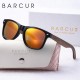 BARCUR Natural Wood Polarized Oval Sunglasses for Women-Orange BARCUR natural wood polarized oval sunglasses for women with frame UV protection lenses and wooden arms includes protective case and gift box