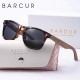 BARCUR Natural Wood Polarized Oval Sunglasses for Women-LeopardGrey BARCUR natural wood polarized oval sunglasses for women with frame UV protection lenses and wooden arms includes protective case and gift box