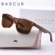 BARCUR Natural Wood Polarized Oval Sunglasses for Women-Tea BARCUR natural wood polarized oval sunglasses for women with frame UV protection lenses and wooden arms includes protective case and gift box