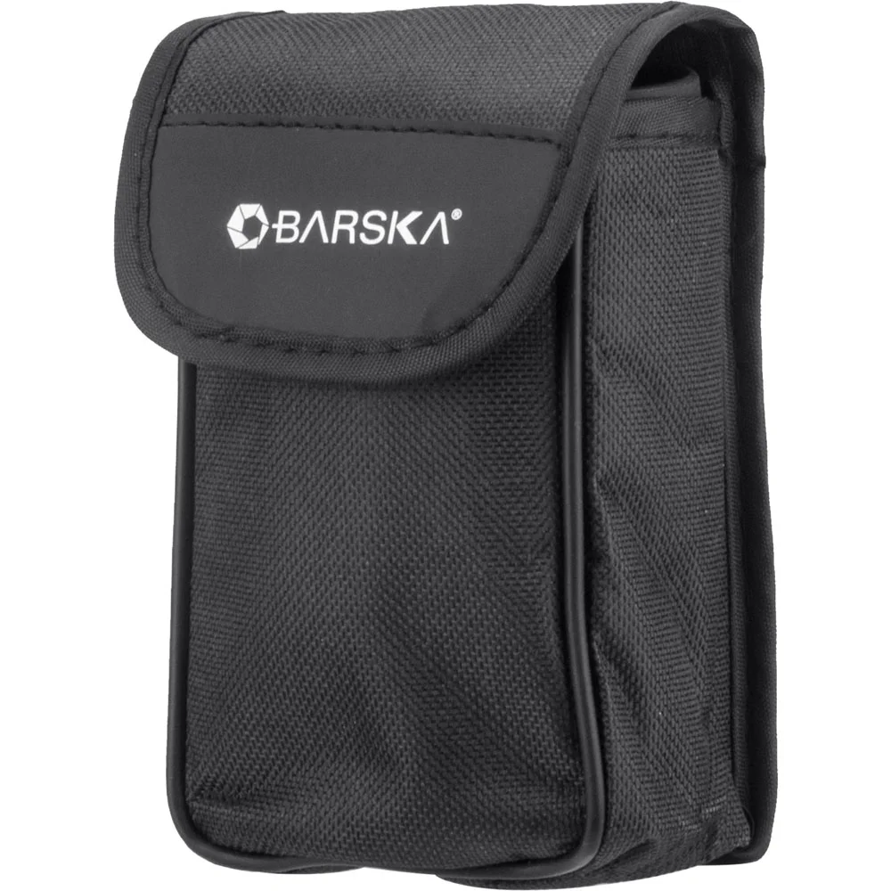 BARSKA 8x21 Lucid View Compact Binoculars – Foldable Pocket Binoculars BARSKA 8x21 Lucid View compact binoculars with a lightweight foldable design, black textured grip, and center focus wheel. These pocket-sized binoculars feature 8x magnification and 21mm objective lenses for clear view.