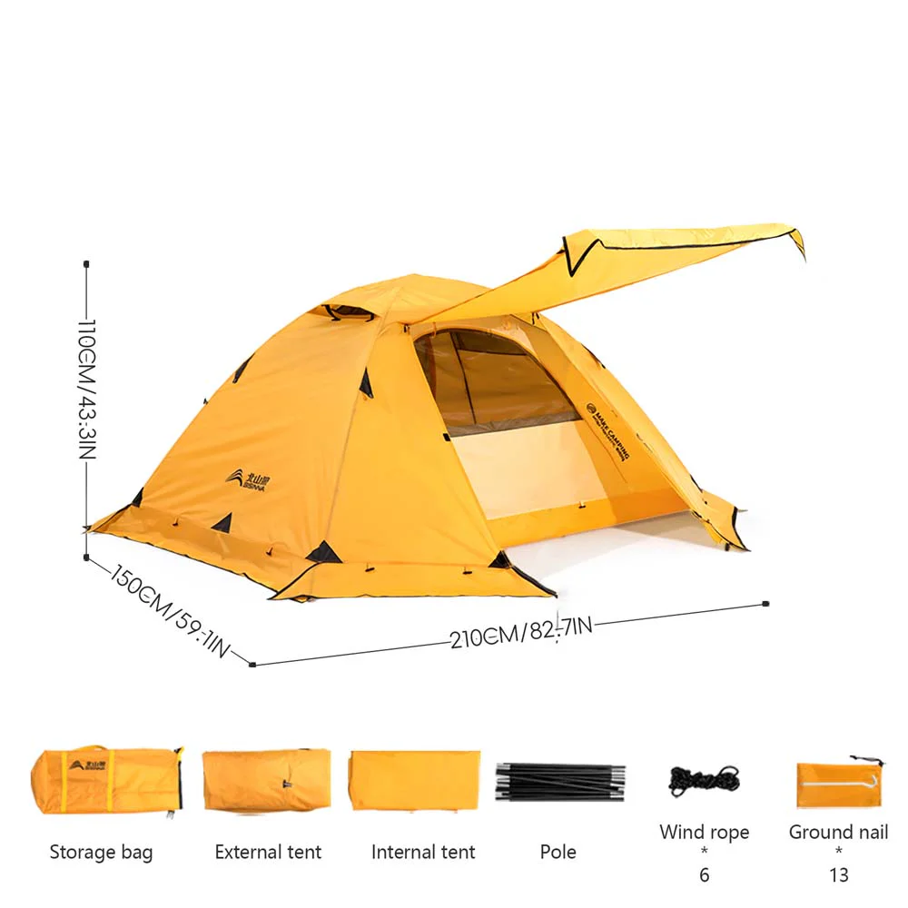BISINNA 4 Season 2 Person Camping Tent with Snow Skirt