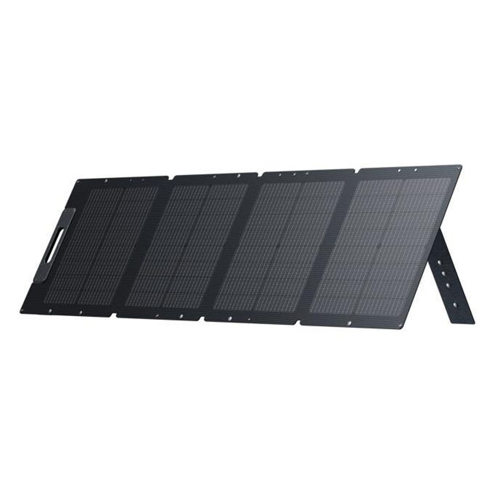Bluetti 120W portable solar panel fully unfolded with high-efficiency cells for camping and off-grid power use