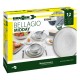 Brunner Bellagio Midday 12 piece stone touch melamine dinnerware set packaging for camping caravan and RV kitchens